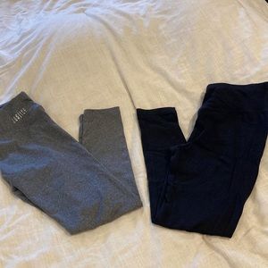 Two girls Justice leggings. Grey & Black.